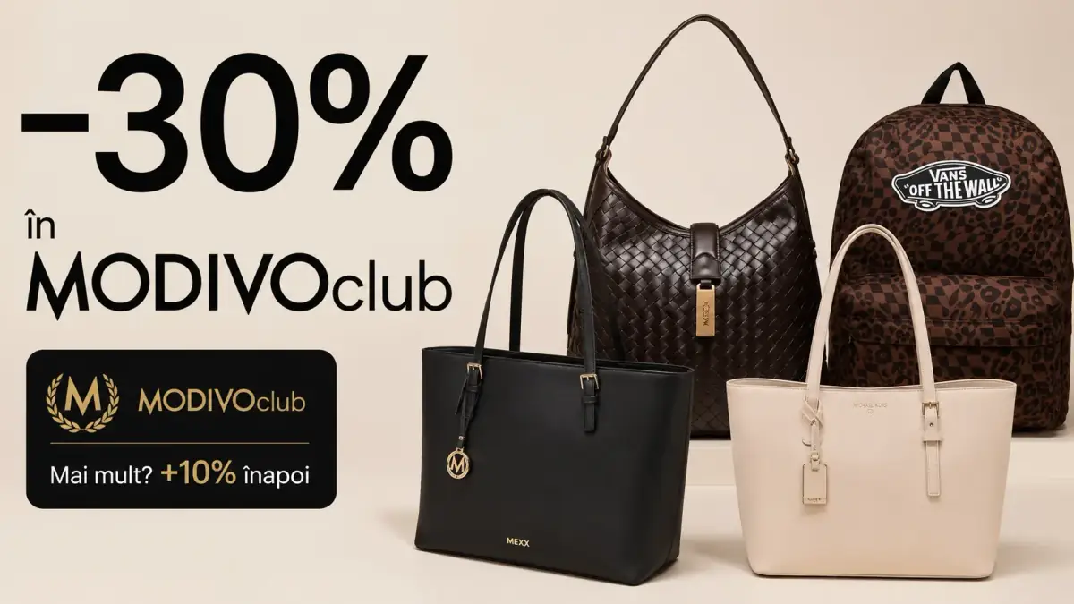 Reducere de 30% în MODIVOclub la genți, rucsacuri și valize, cu produse MEXX, Michael Kors și Vans.