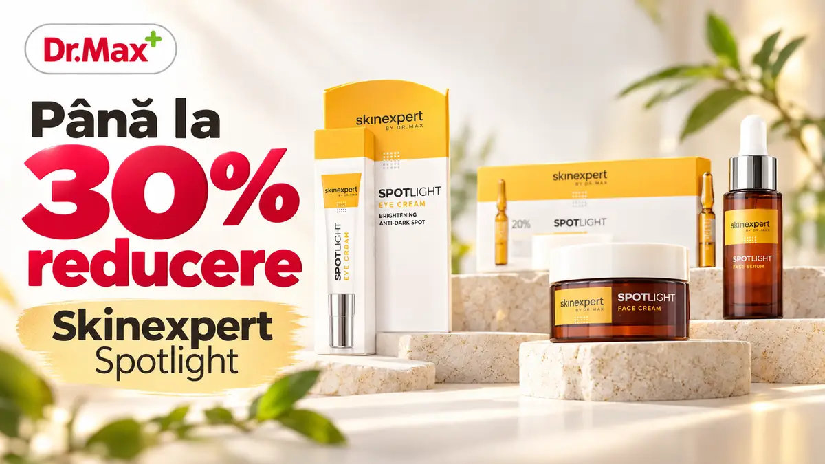 Produse Skinexpert Spotlight pentru îngrijirea tenului, cu până la 30% reducere la Dr. Max.