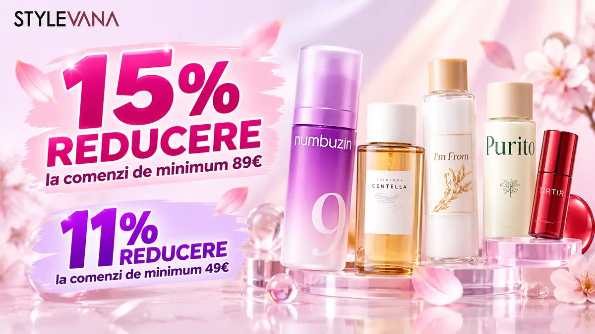 Stylevana – 15% reducere la comenzi de minimum 89€ și 11% reducere la minimum 49€, la produse de beauty.