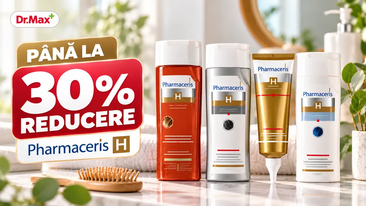 Produse Pharmaceris H pentru îngrijirea părului și scalpului, cu până la 30% reducere la Dr.Max.