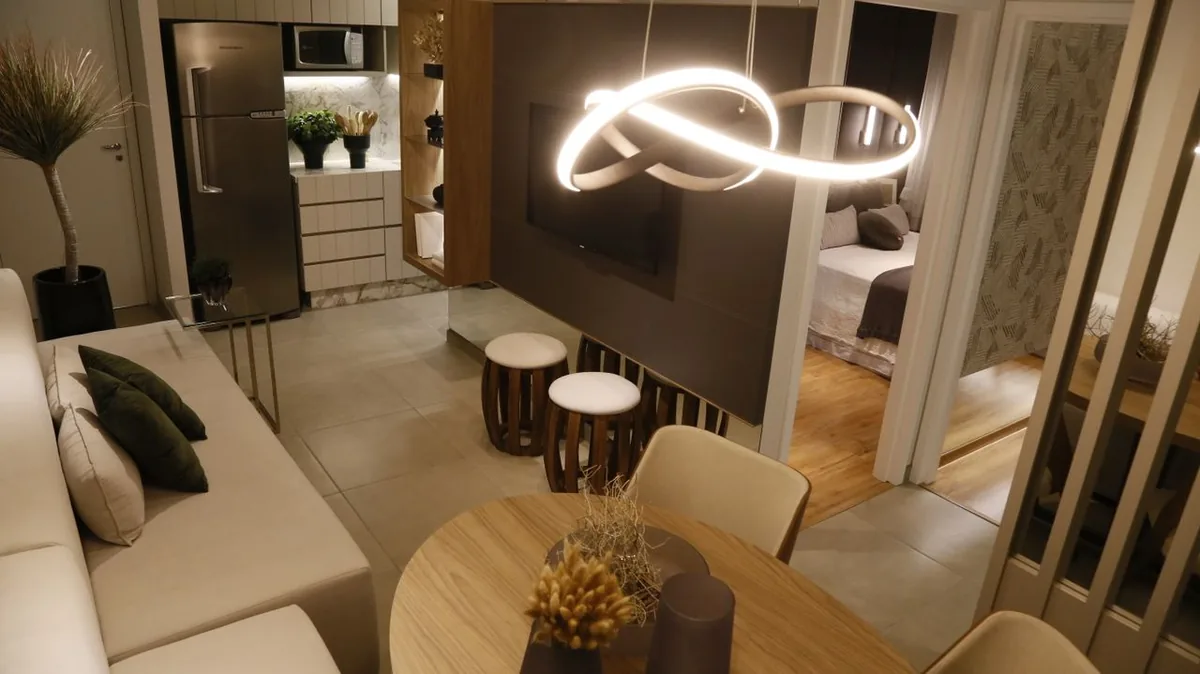 Poza in care se vede mobilierul pentru living, pentru dormitor si cel pentru bucatarie