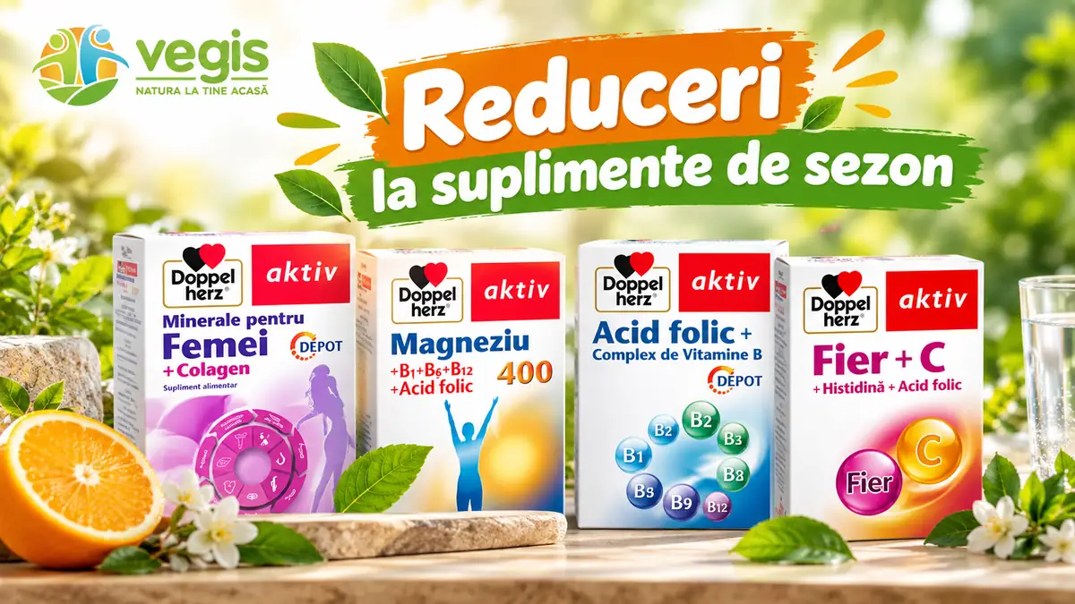 Reduceri la suplimente de sezon Doppelherz disponibile la Vegis, pentru vitamine, minerale și susținerea organismului.