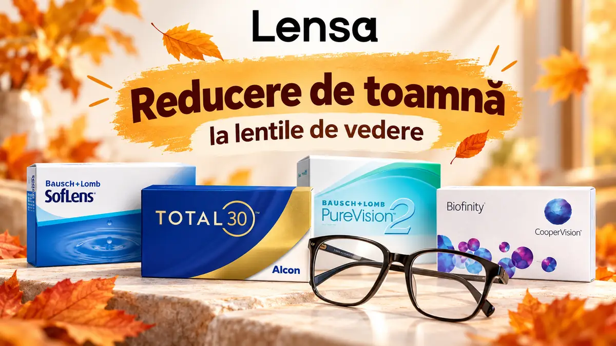 Reducere de toamnă Lensa, cu lentile SofLens, Total30, PureVision2, Biofinity și ochelari.