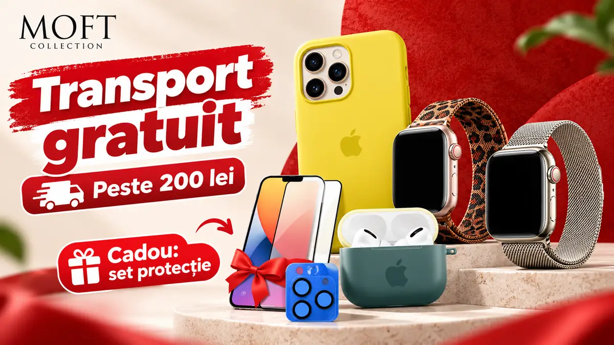 Accesorii pentru telefon și ceas, cu transport gratuit peste 200 lei și cadou set de protecție.
