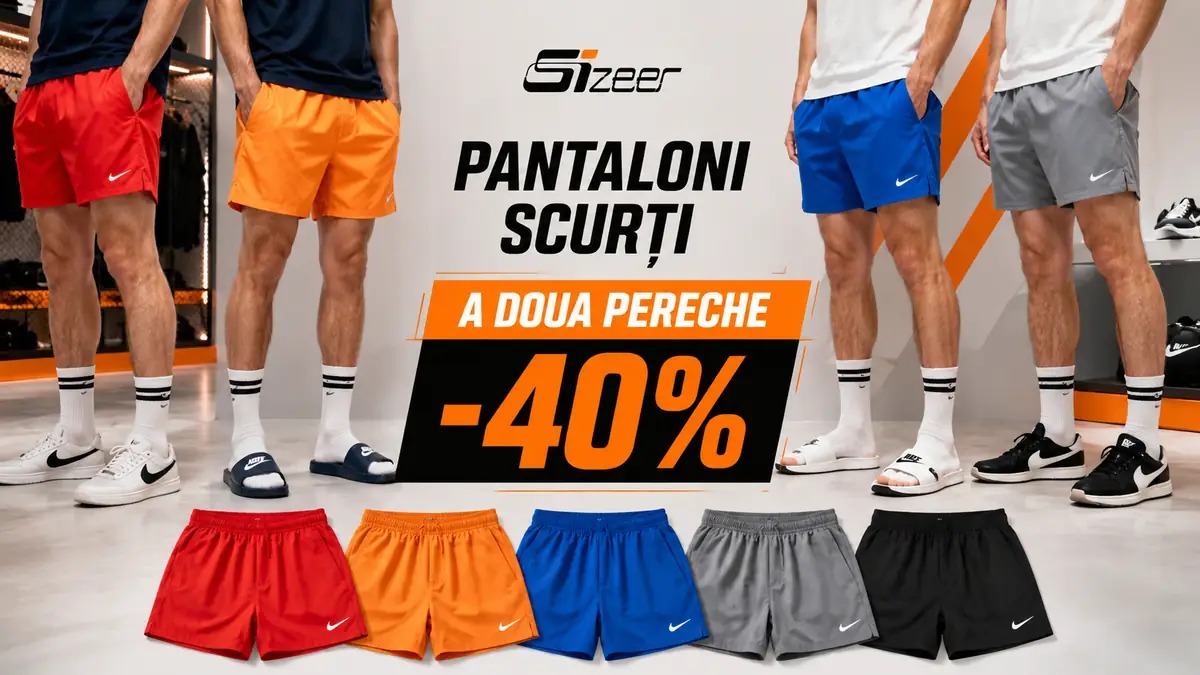 Promoție Sizeer la pantaloni scurți pentru bărbați, cu modele colorate și -40% la a doua pereche.
