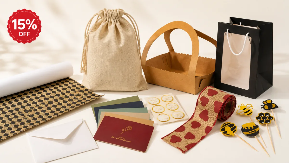 Produse CraftUp pentru ambalare și decor, cu reducere de 15% la minimum 3 articole.
