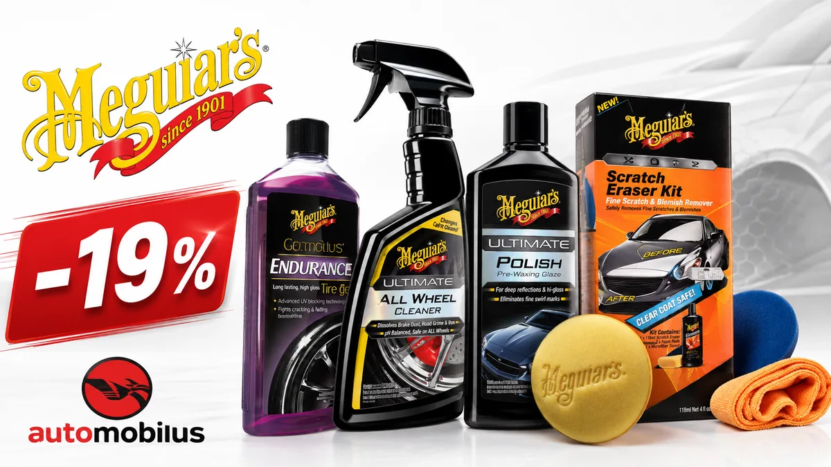 Reducere de 19% la produse Meguiar’s pentru îngrijirea auto, disponibile pe Automobilus.