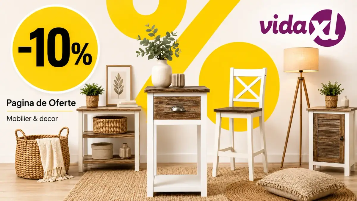educere 10% la mobilier și decorațiuni vidaXL din Pagina de Oferte.