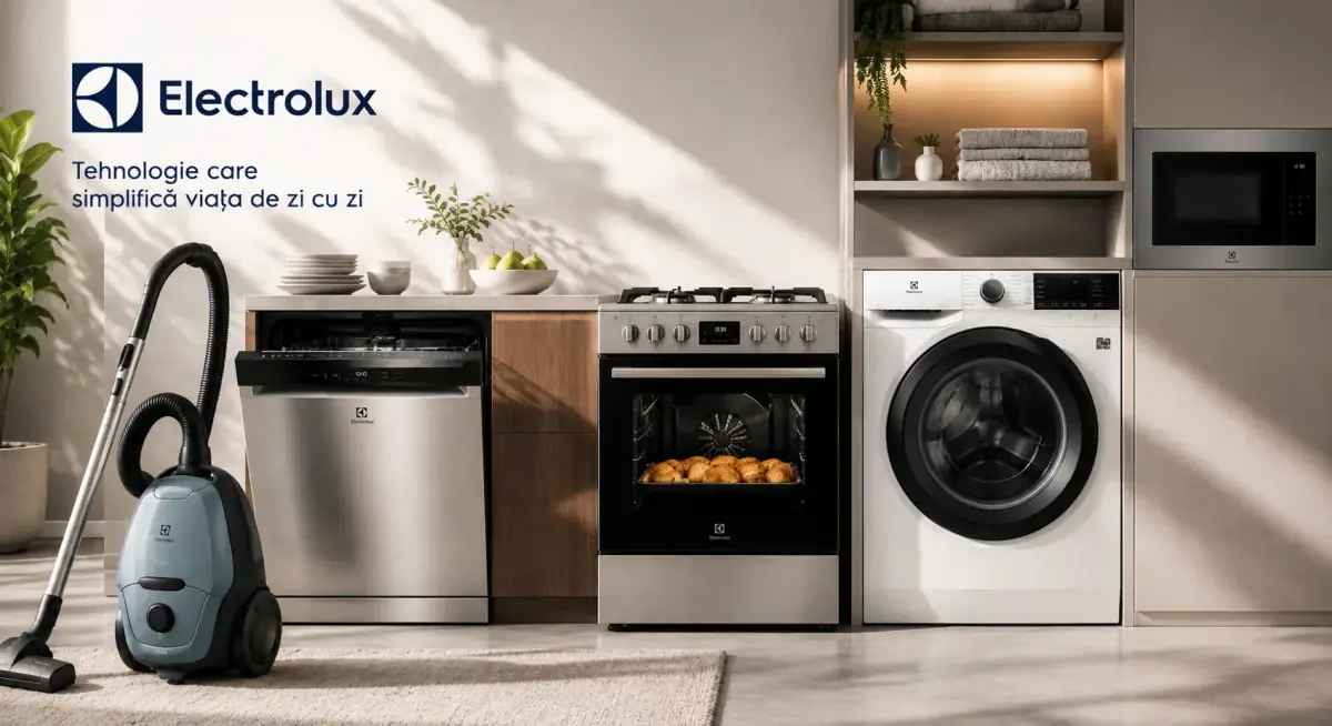 Produse recunoscute marca Electrolux intr-o bucatarie