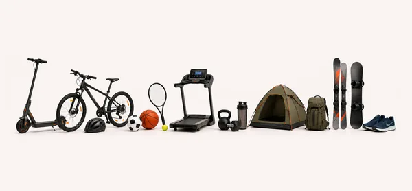 Imagine reprezentativă pentru categoria Sport și Outdoor, cu echipamente pentru ciclism, fitness, camping și sporturi de sezon.