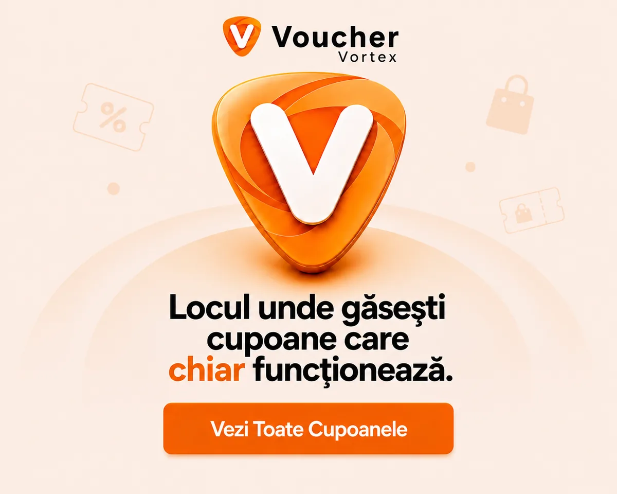 Banner VoucherVortex despre locul unde gasesti cele mai bune cupoane care chiar functioneaza