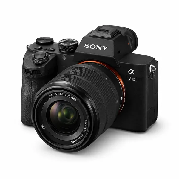 Aparat Sony DSLR pe un fundal alb