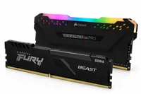Un ram stick Kingston Fury si Corsair Vengeance pe un fundal alb