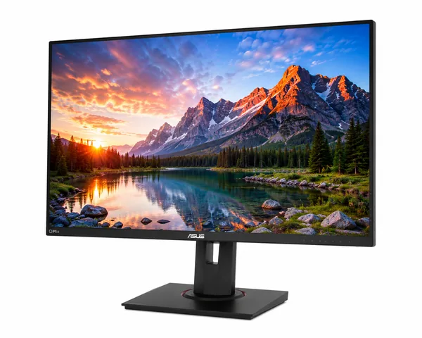 Monitor PC cu ecran IPS pe fundal alb