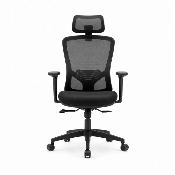 Scaun de birou ergonomic pe un fundal alb
