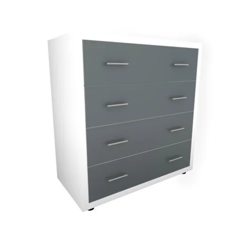 Comoda Spectral Mobila Torino 4 Sertare Alb Gri 85x89x42cm
