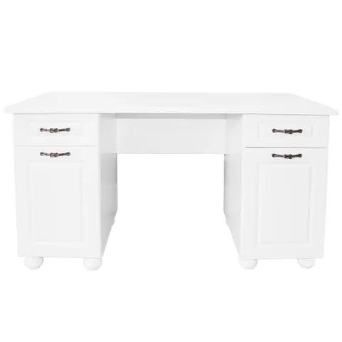 Birou Spectral Mobila Dynasty MDF Alb 150x65x80cm