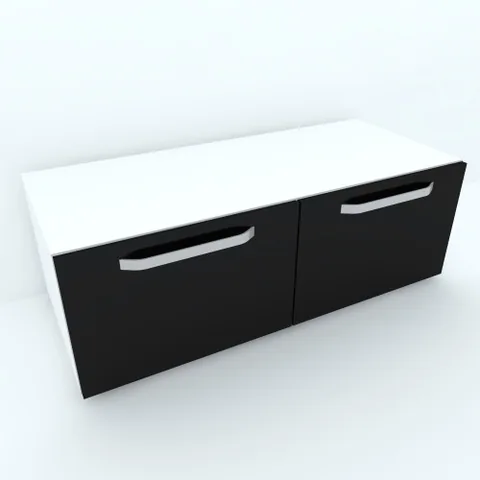 Comoda Spectral Mobila Armonia 2 Uși Alb cu Fronturi Negru Cu Manere 120cm