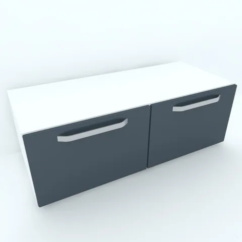 Comoda Spectral Mobila Armonia Alba cu Fronturi MDF Gri 2 Sertare