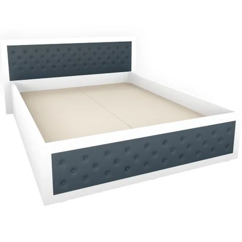 Spectral Mobila Torino 160x200 cm Alb Piele Ecologica Gri