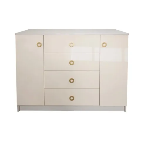 Comoda Spectral Mobila Gold 2 Uși 4 Sertare Crem