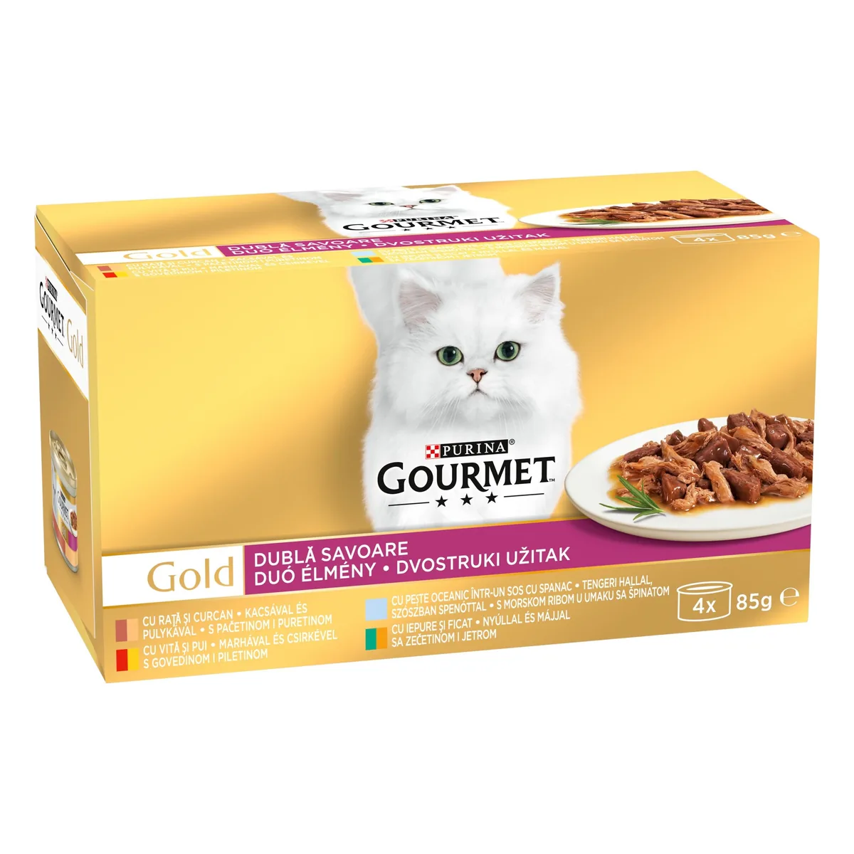 Hrana Umeda pentru Pisici Gourmet Gold Double Pleasure Multipack Variat 4x85g