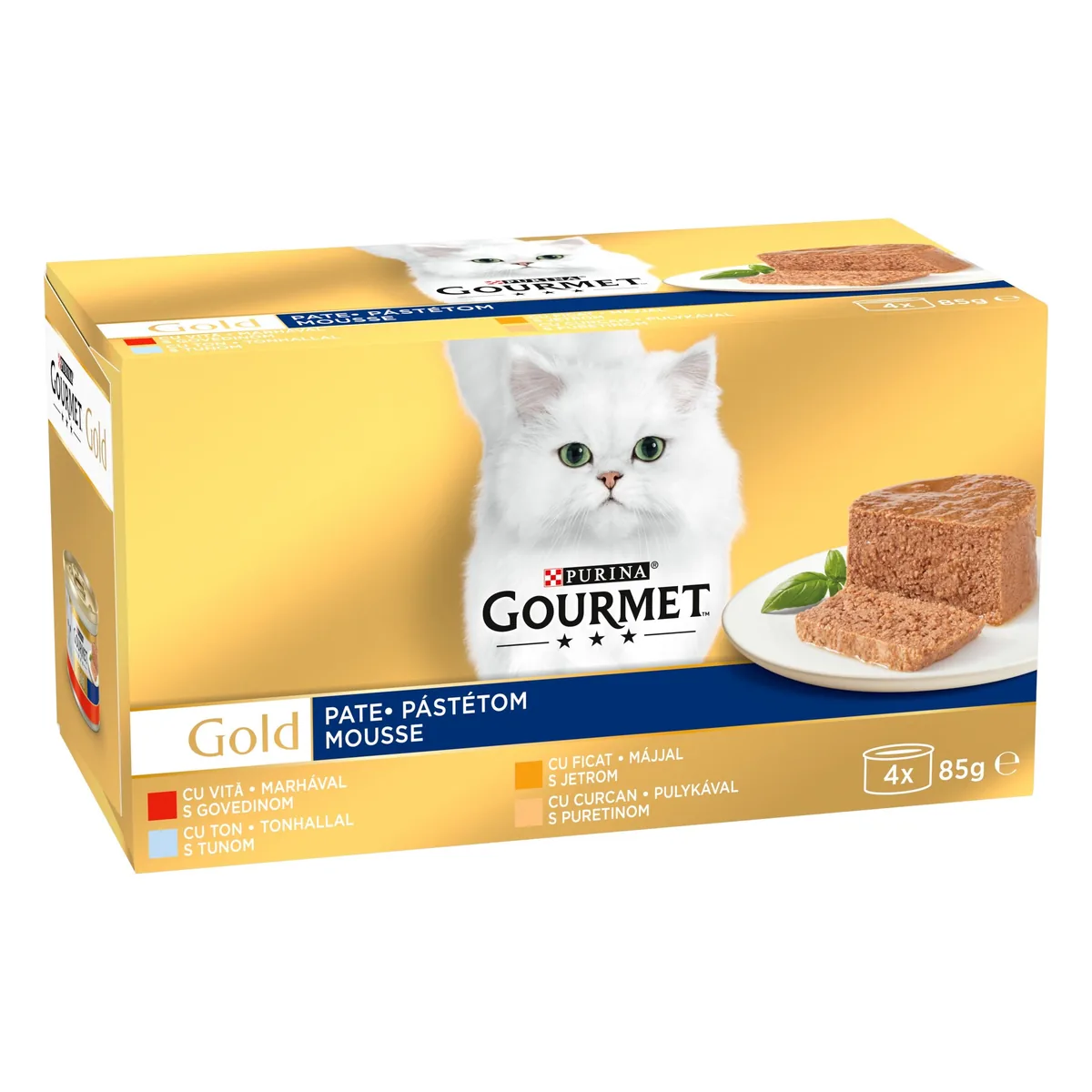 Hrana Umeda pentru Pisici Gourmet Gold Mousse Vita Curcan Ficat Ton 4x85g