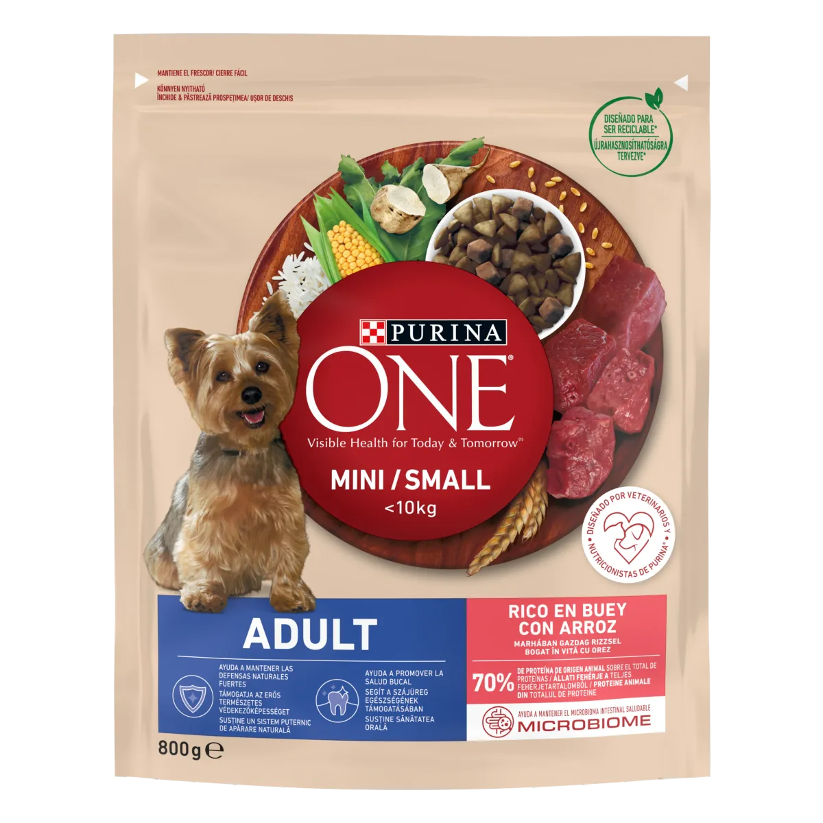 Hrana Uscata Caini Purina ONE MINI ADULT Vita si Orez 800g