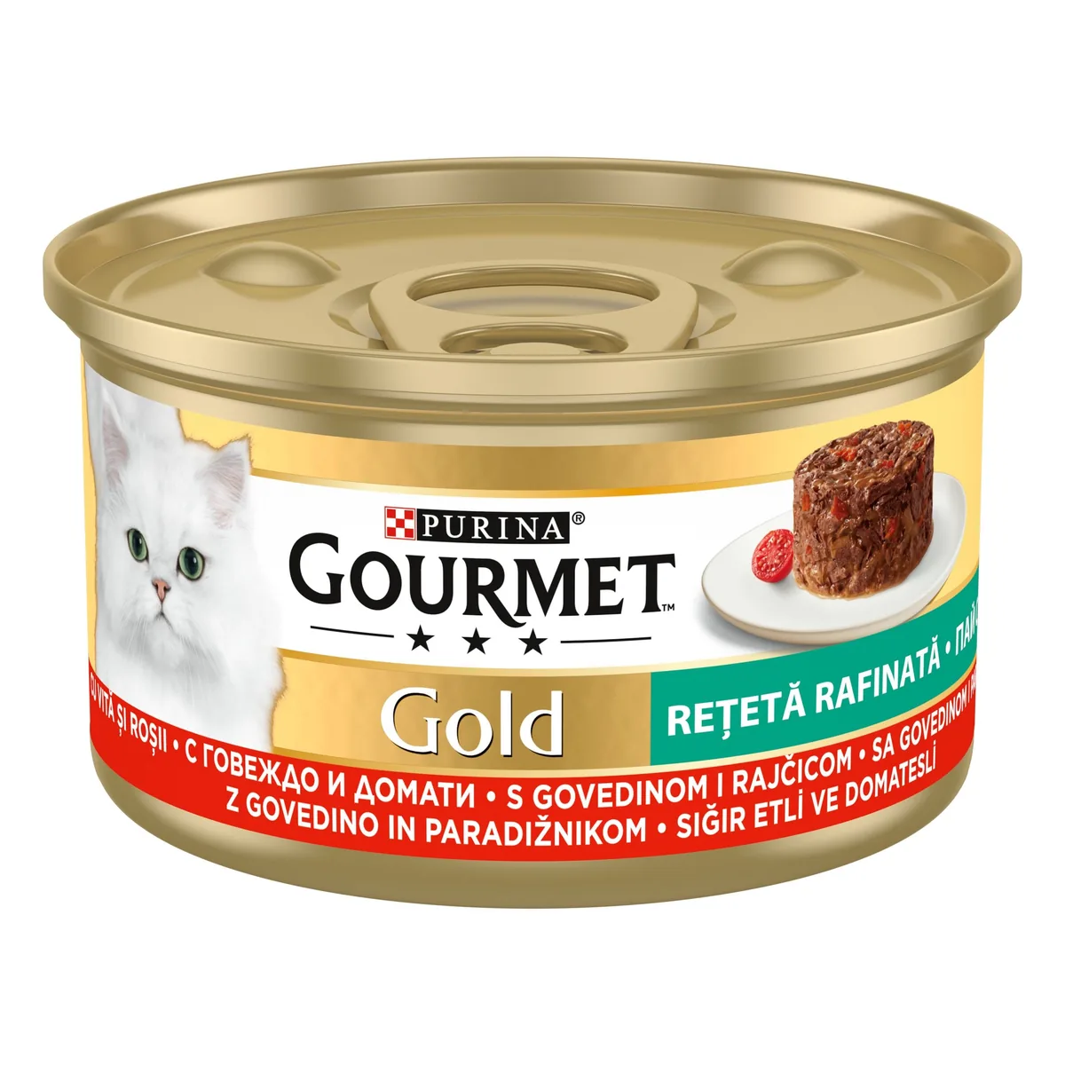 Prajitura Pentru Pisici Gourmet Gold Savoury Cake Vita Si Rosii 85g
