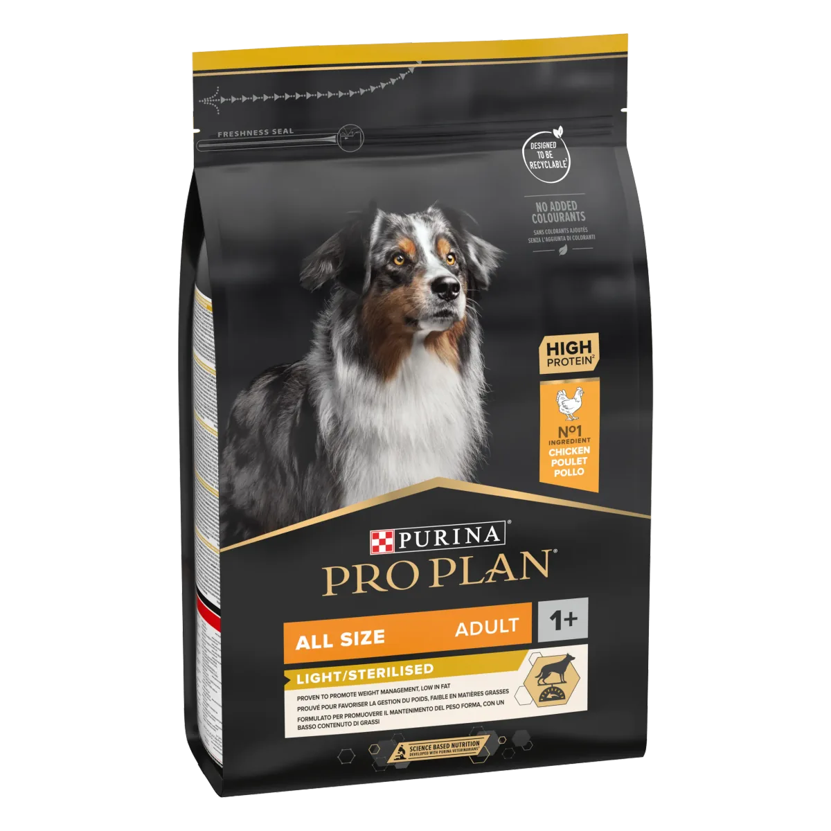 Hrana Uscata pentru Caini Purina Pro Plan Adult Light Sterilised Pui 3kg