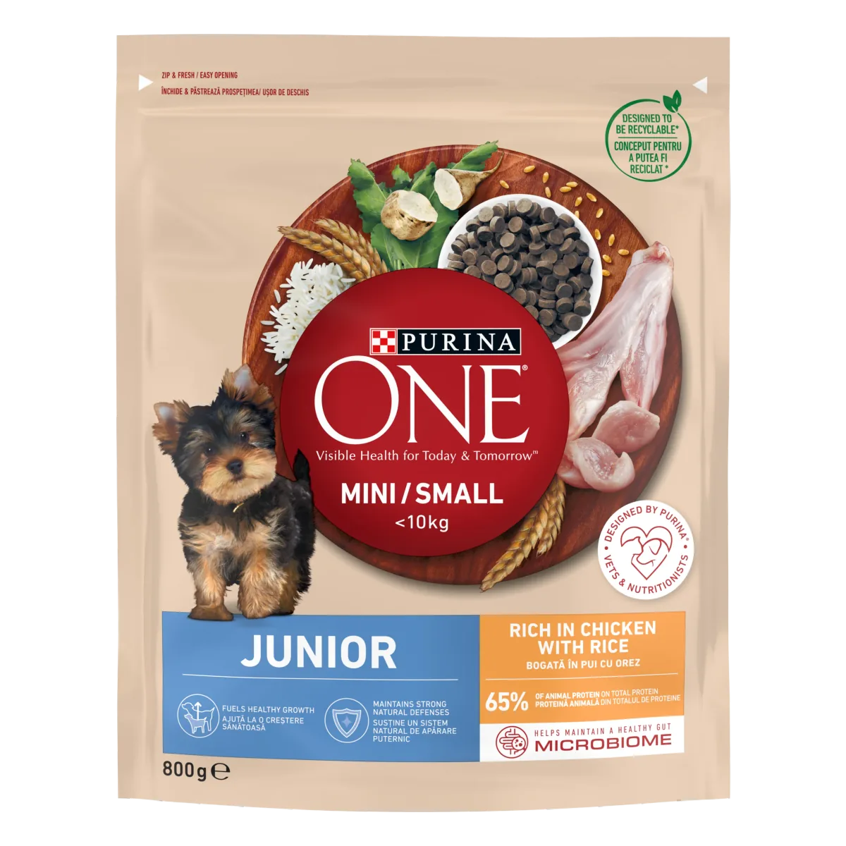Hrana Uscata pentru Caini Purina ONE Mini Dog Junior Pui si Orez 800g