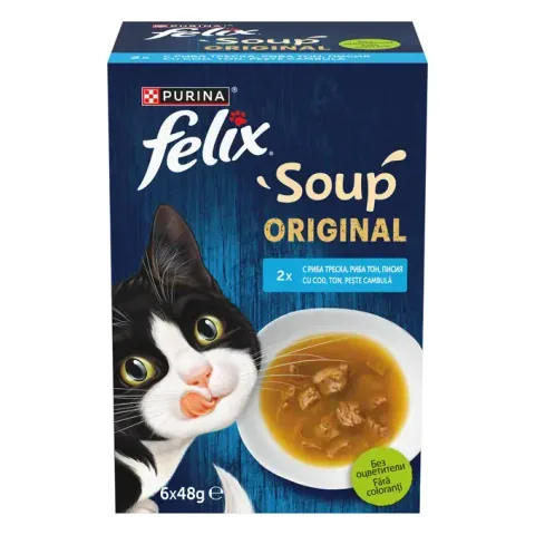 Supa pentru Pisici Felix Fish Selection 6x48g