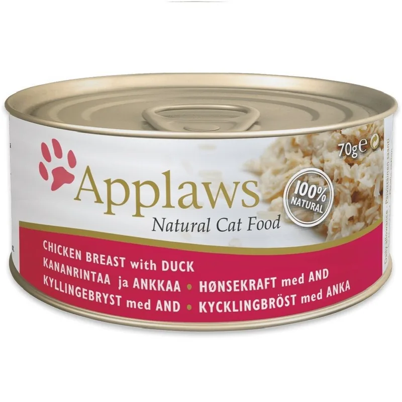 Conserva Pisici Applaws Piept Pui si Rata 70g