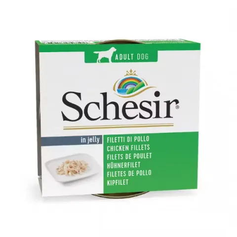 Hrana Umeda pentru Caini Schesir Dog Chicken Fillets in Jelly 150g