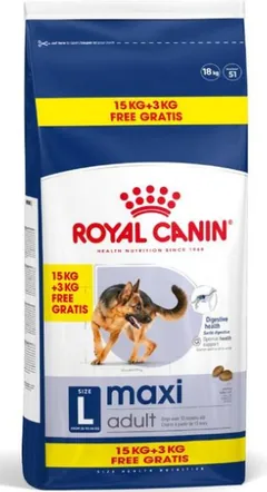 Royal Canin Maxi Adult 15kg 3kg Gratis