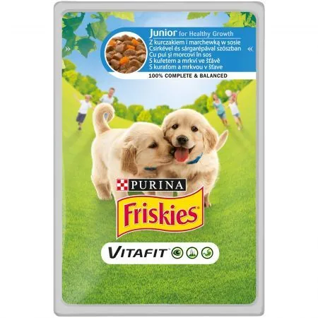 Friskies Plic Junior Pui/Morcovi 85g