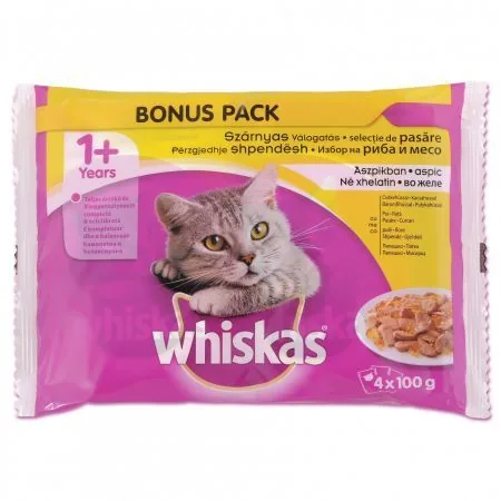 Plicuri Hrana Umeda Whiskas Adult Selectii Pasare 4x100g