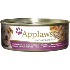 Conserva pentru Caini Applaws Pui cu Sunca si Vegetale 156g