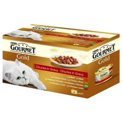 Conserve Piscui Purina Gourmet Gold Sos Vită Pui Somon Curcan Rață 4x85g