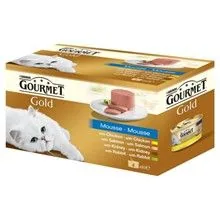 Conserva Pisici Purina Gourmet Gold Mousse Vita Ton Ficat Curcan 4x85g
