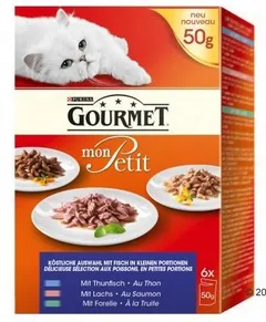 Hrana Umeda pentru Pisici Purina Gourmet Mon Petit Ton Somon Pastrav 6x50g