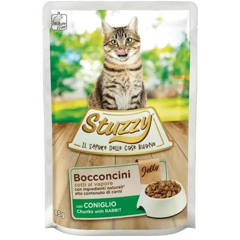 Hrana Umeda pentru Pisici Stuzzy Bucati Jelly Iepure 85g