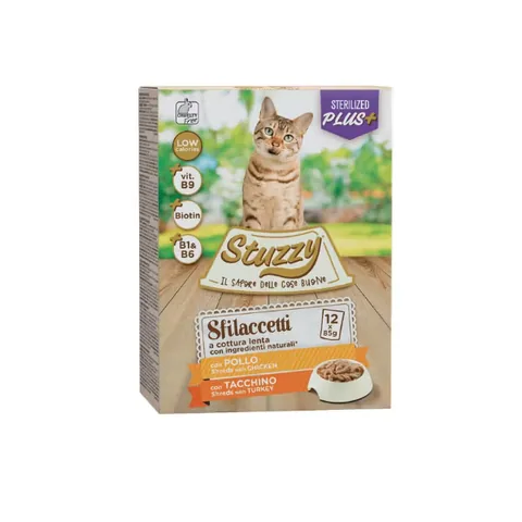 Hrana Umeda pentru Pisici Stuzzy Sterilized Pui si Curcan in Sos 12x85g