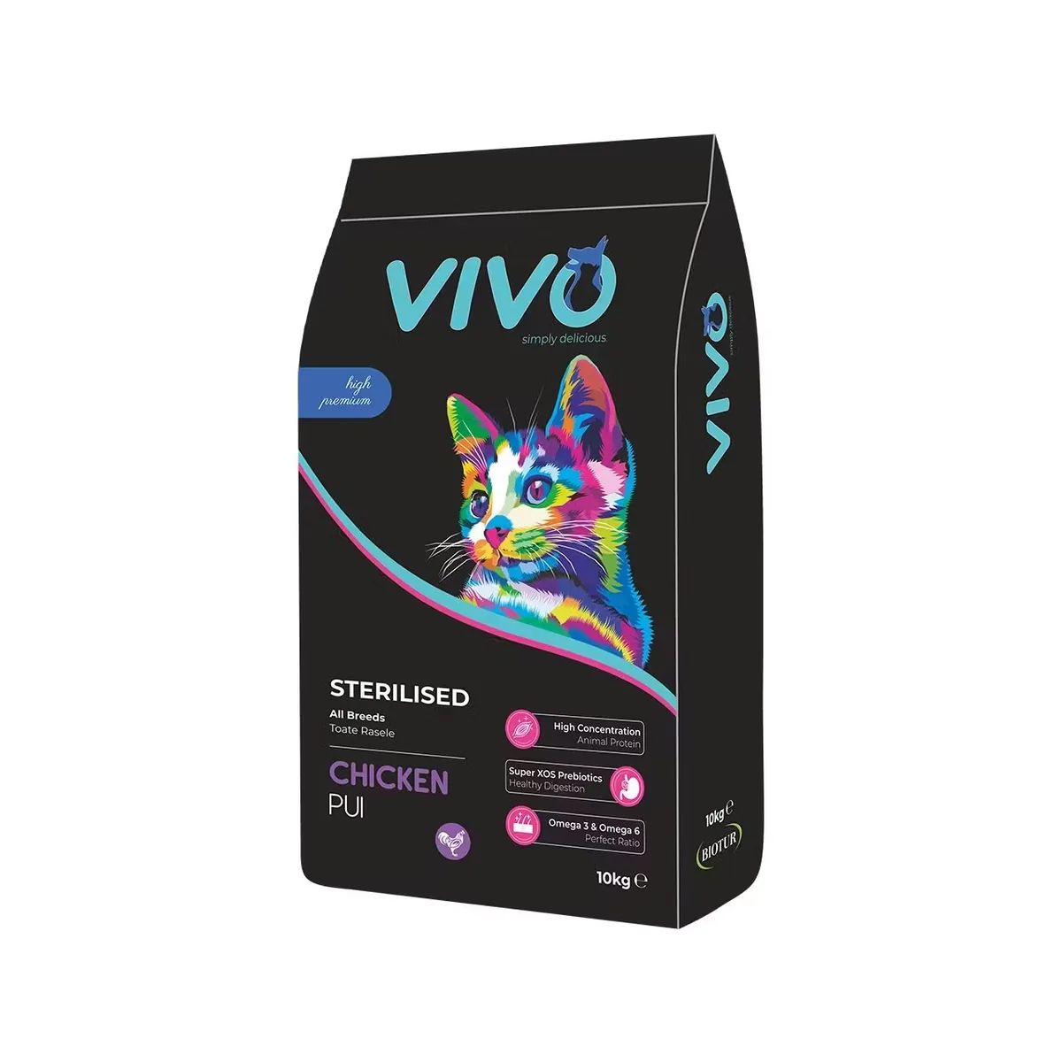 Hrana Uscata Vivo Pisici Adulte Sterilizate Pui 10kg