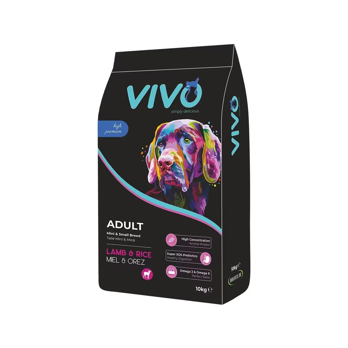 Hrana Uscata Caini Vivo Adulti Talie Mini si Mica Miel si Orez 10kg