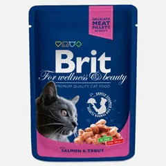 Hrana Umeda pentru Pisici Brit Premium Plic Somon si Pastrav 100g