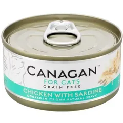 Hrana Umeda Pentru Pisici Canagan Pui si Sardine 75g