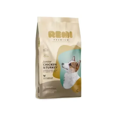 Hrana Uscata pentru Caini Remi Premium Junior Small Breed Pui si Curcan 3kg