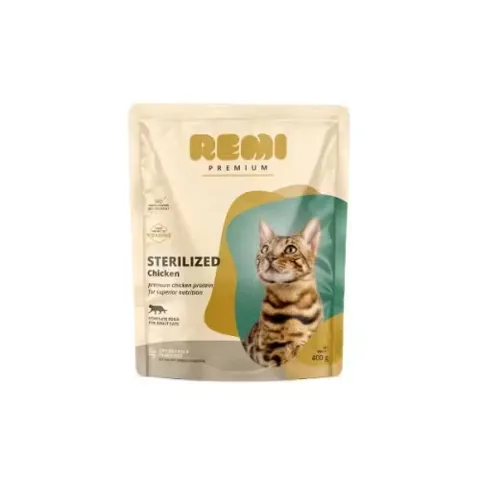 Hrana Uscata pentru Pisici Remi Premium Adult Sterilizat cu Pui 400g