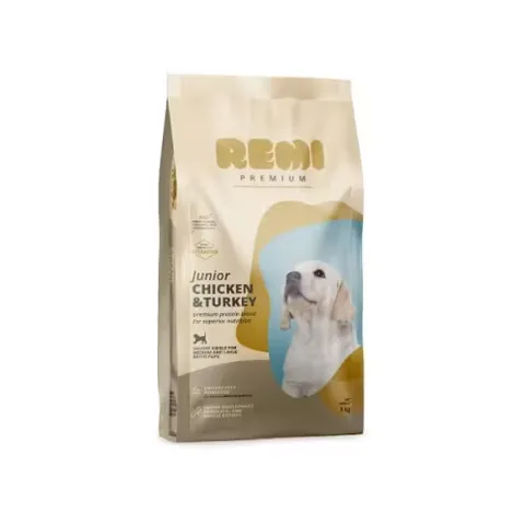 Hrana Uscata Caini Remi Premium Junior M-L Breed Pui Curcan 3kg
